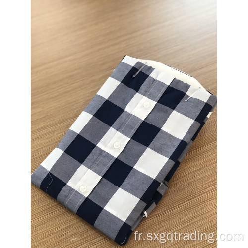 Chemise à manches longues à carreaux teints en fil cvc pour homme